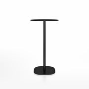 Emeco 2 Inch Flat Base Bar Height Table - Round Top Coffee table Emeco Table Top 24" Black Powder Coated Aluminum Black HPL