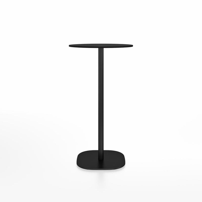 Emeco 2 Inch Flat Base Bar Height Table - Round Top Coffee table Emeco Table Top 24" Black Powder Coated Aluminum Black HPL
