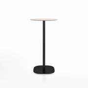 Emeco 2 Inch Flat Base Bar Height Table - Round Top Coffee table Emeco Table Top 24" Black Powder Coated Aluminum Ash Wood