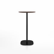 Emeco 2 Inch Flat Base Bar Height Table - Round Top Coffee table Emeco Table Top 24" Black Powder Coated Aluminum Walnut Wood