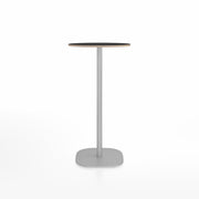 Emeco 2 Inch Flat Base Bar Height Table - Round Top Coffee table Emeco Table Top 24" Brushed Aluminum Black Laminate Plywood