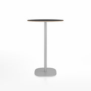 Emeco 2 Inch Flat Base Bar Height Table - Round Top Coffee table Emeco Table Top 30" Brushed Aluminum Black Laminate Plywood