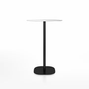 Emeco 2 Inch Flat Base Bar Height Table - Round Top Coffee table Emeco Table Top 30" Black Powder Coated Aluminum Brushed Aluminum