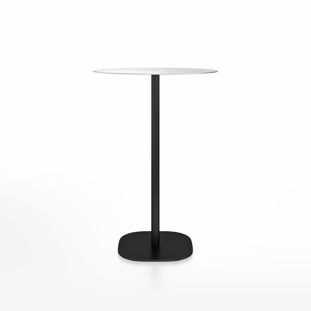 Emeco 2 Inch Flat Base Bar Height Table - Round Top Coffee table Emeco Table Top 30&quot; Black Powder Coated Aluminum Brushed Aluminum