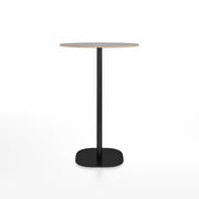 Emeco 2 Inch Flat Base Bar Height Table - Round Top Coffee table Emeco Table Top 30" Black Powder Coated Aluminum Gray Laminate Plywood