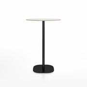 Emeco 2 Inch Flat Base Bar Height Table - Round Top Coffee table Emeco Table Top 30" Black Powder Coated Aluminum White Laminate Plywood