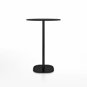 Emeco 2 Inch Flat Base Bar Height Table - Round Top Coffee table Emeco Table Top 30" Black Powder Coated Aluminum Black HPL