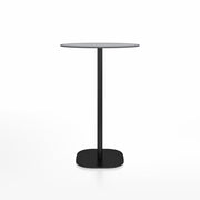 Emeco 2 Inch Flat Base Bar Height Table - Round Top Coffee table Emeco Table Top 30" Black Powder Coated Aluminum Gray HPL