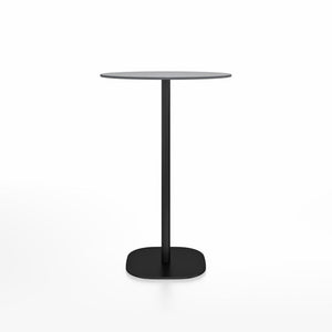 Emeco 2 Inch Flat Base Bar Height Table - Round Top Coffee table Emeco Table Top 30" Black Powder Coated Aluminum Gray HPL
