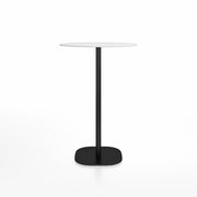 Emeco 2 Inch Flat Base Bar Height Table - Round Top Coffee table Emeco Table Top 30" Black Powder Coated Aluminum White HPL