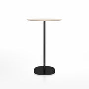 Emeco 2 Inch Flat Base Bar Height Table - Round Top Coffee table Emeco Table Top 30" Black Powder Coated Aluminum Ash Wood