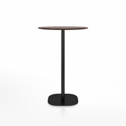 Emeco 2 Inch Flat Base Bar Height Table - Round Top Coffee table Emeco Table Top 30" Black Powder Coated Aluminum Walnut Wood