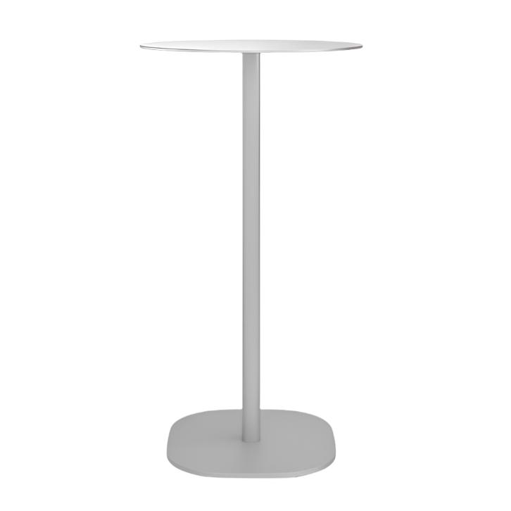 Emeco 2 Inch Flat Base Bar Height Table - Round Top Coffee table Emeco Table Top 24&quot; Brushed Aluminum Brushed Aluminum