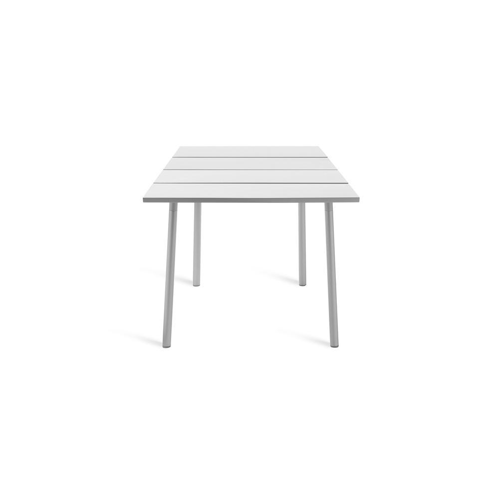 Emeco Run Table 32" table Emeco Clear Aluminum Frame - Accoya Top Finish 