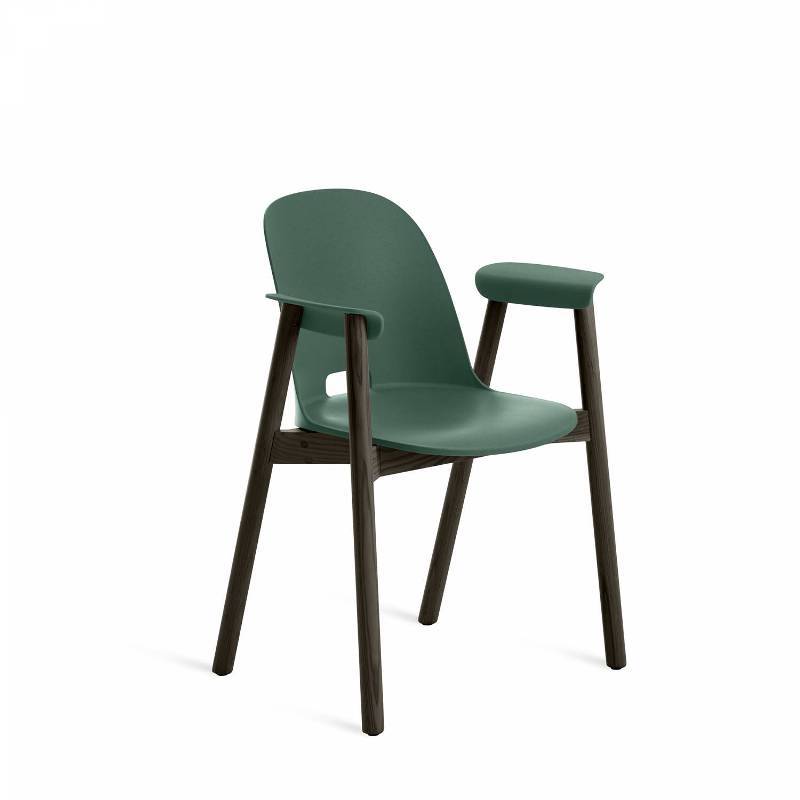 Emeco Alfi Armchair Chairs Emeco GREEN DARK WOOD 