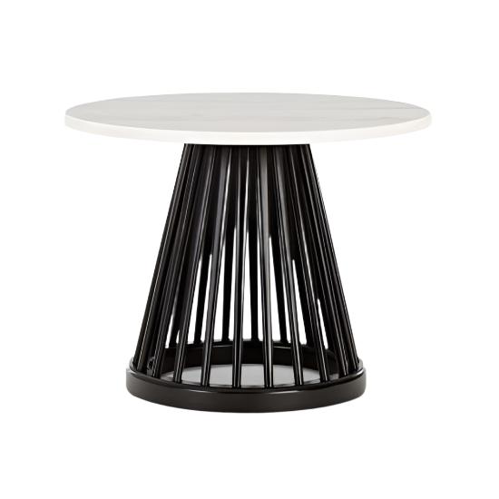 Fan Table Tables Tom Dixon Black Birch White Marble Small: 23.6&quot; Diameter