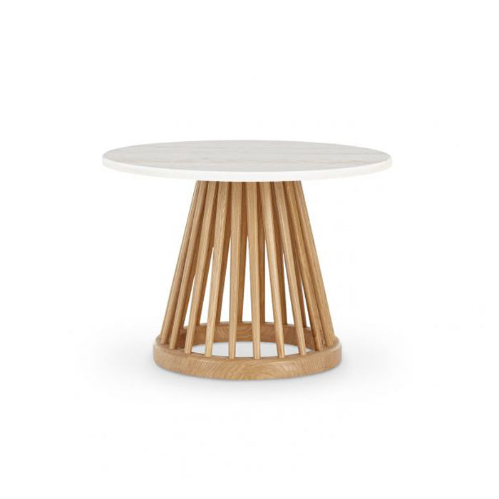 Fan Table Tables Tom Dixon Natural Oak White Marble Small: 23.6&quot; Diameter