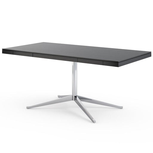 Florence Knoll Model 2485 Executive Desk Desk's Knoll Polished Chrome Ebonized Oak 