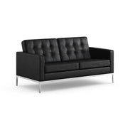 Florence Knoll Settee Sofa Knoll Volo Leather - Black 