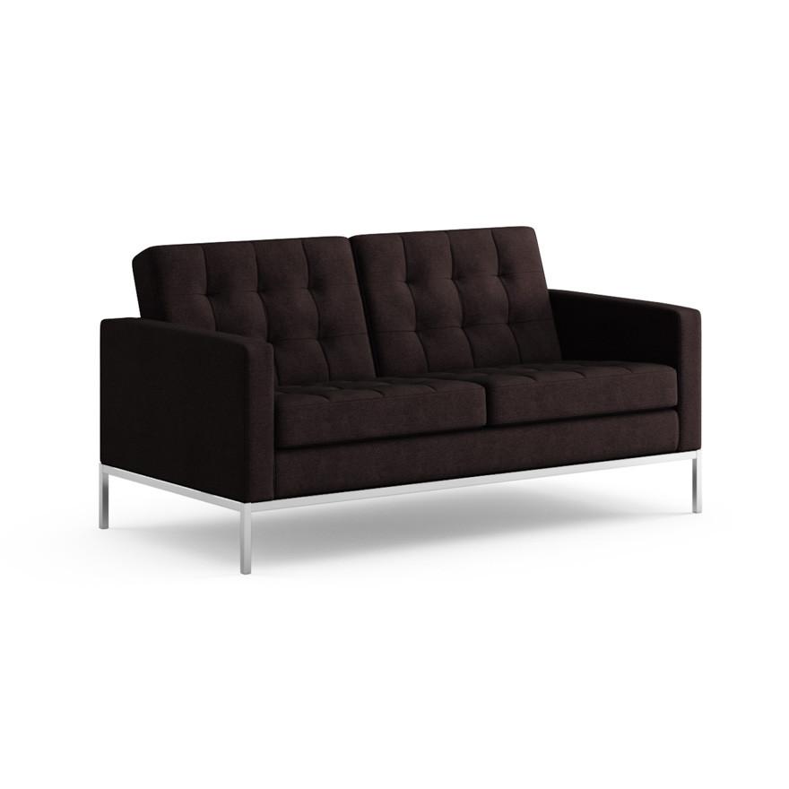 Florence Knoll Settee Sofa Knoll Knoll Velvet - Espresso 