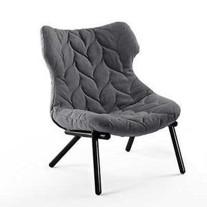 Foliage Lounge Chair lounge chair Kartell black Legs trevira - grey (C) 