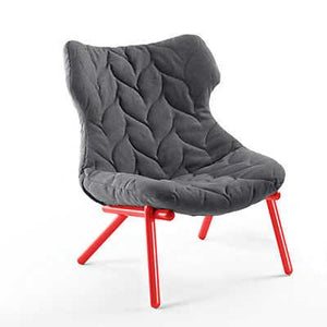Foliage Lounge Chair lounge chair Kartell red legs trevira - grey (C) 