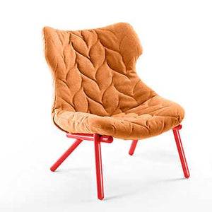 Foliage Lounge Chair lounge chair Kartell red legs trevira - orange (B) 