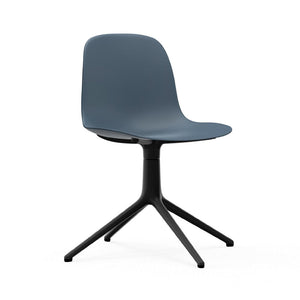 Form 4-Legged Swivel Chair Chairs Normann Copenhagen Black Aluminum Blue 