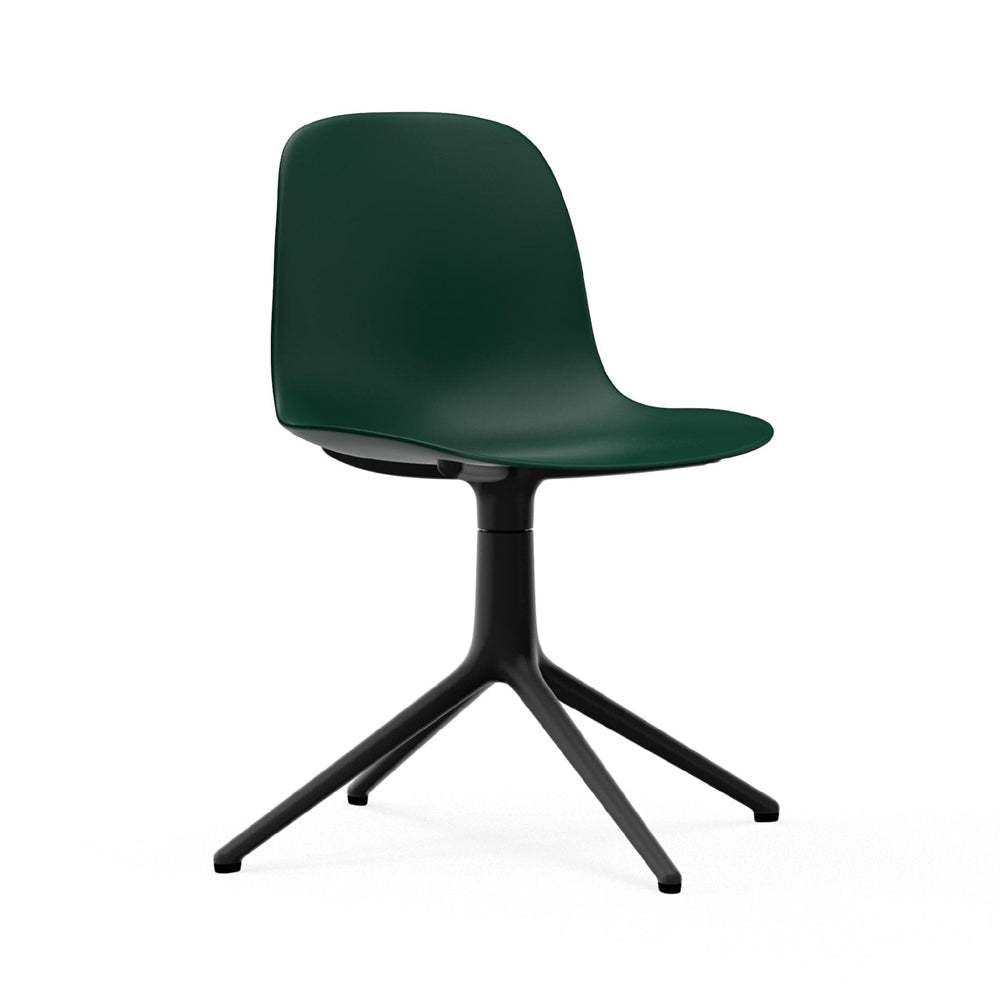 Form 4-Legged Swivel Chair Chairs Normann Copenhagen Black Aluminum Green 