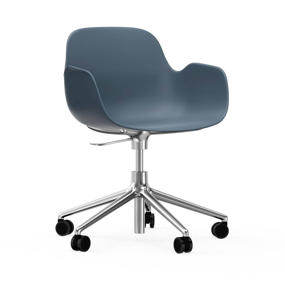 Form Armchair Swivel 5W Gaslift Chairs Normann Copenhagen Aluminum Blue 