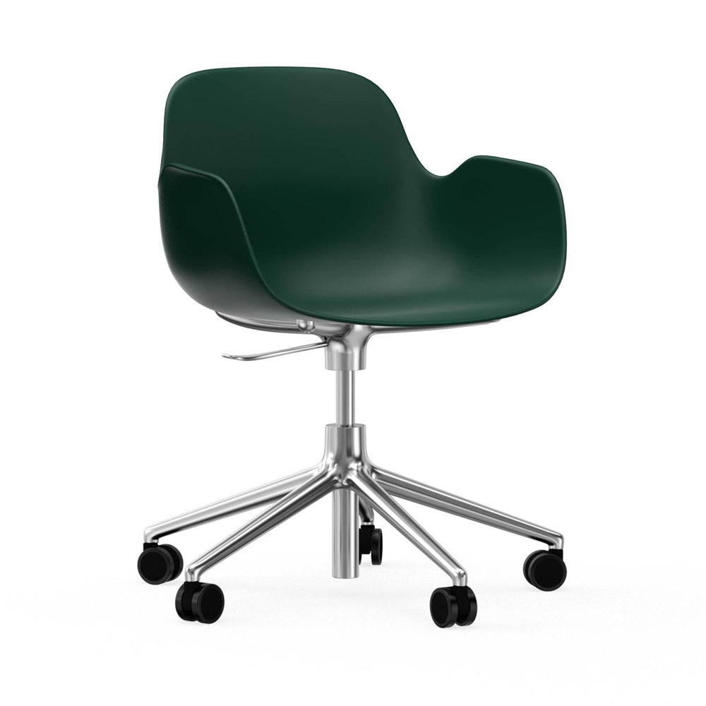 Form Armchair Swivel 5W Gaslift Chairs Normann Copenhagen Aluminum Green 