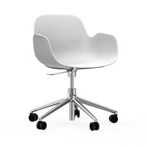 Form Armchair Swivel 5W Gaslift Chairs Normann Copenhagen Aluminum White 