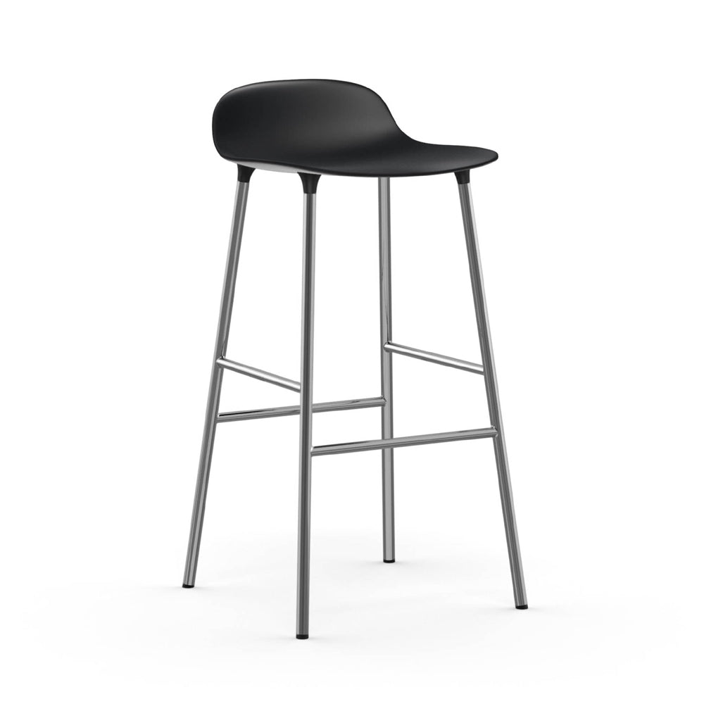 Form Bar/Counter Stool Stools Normann Copenhagen Bar Height: 29.5" Black Chrome