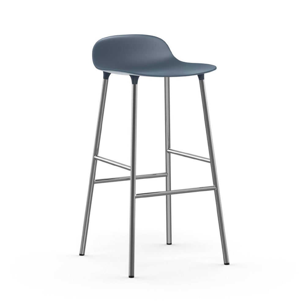 Form Bar/Counter Stool Stools Normann Copenhagen Bar Height: 29.5" Blue Chrome