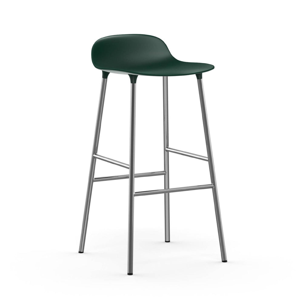 Form Bar/Counter Stool Stools Normann Copenhagen Bar Height: 29.5" Green Chrome