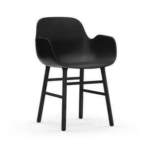 Form Wood Base Armchair Chairs Normann Copenhagen Black Lacquered Wood Black 