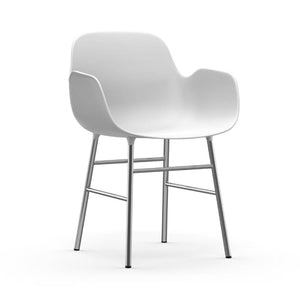 Form Armchair Chairs Normann Copenhagen Chrome White 