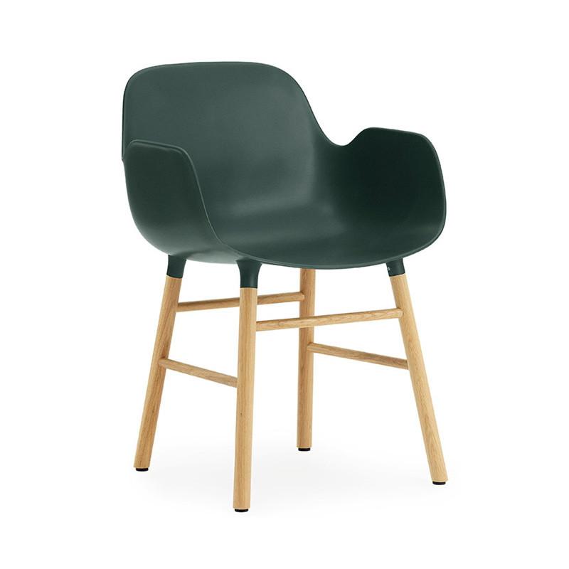 Form Wood Base Armchair Chairs Normann Copenhagen Oak Green 