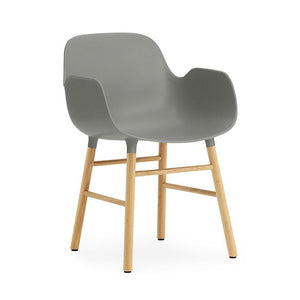 Form Wood Base Armchair Chairs Normann Copenhagen Oak Grey 