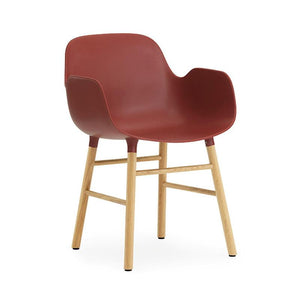 Form Wood Base Armchair Chairs Normann Copenhagen Oak Red 
