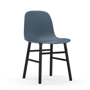 Form Wood Base Chair Chairs Normann Copenhagen Black Lacquered Wood Blue 
