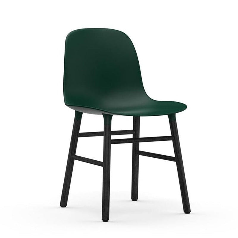 Form Wood Base Chair Chairs Normann Copenhagen Black Lacquered Wood Green 