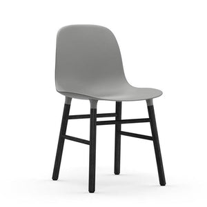 Form Wood Base Chair Chairs Normann Copenhagen Black Lacquered Wood Grey 