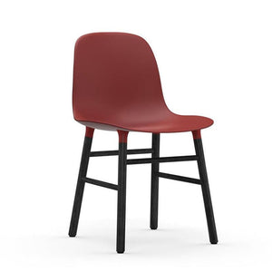 Form Wood Base Chair Chairs Normann Copenhagen Black Lacquered Wood Red 