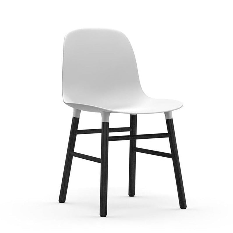 Form Wood Base Chair Chairs Normann Copenhagen Black Lacquered Wood White 