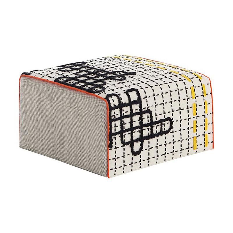 Bandas Small Pouf Pouf Gan D White 