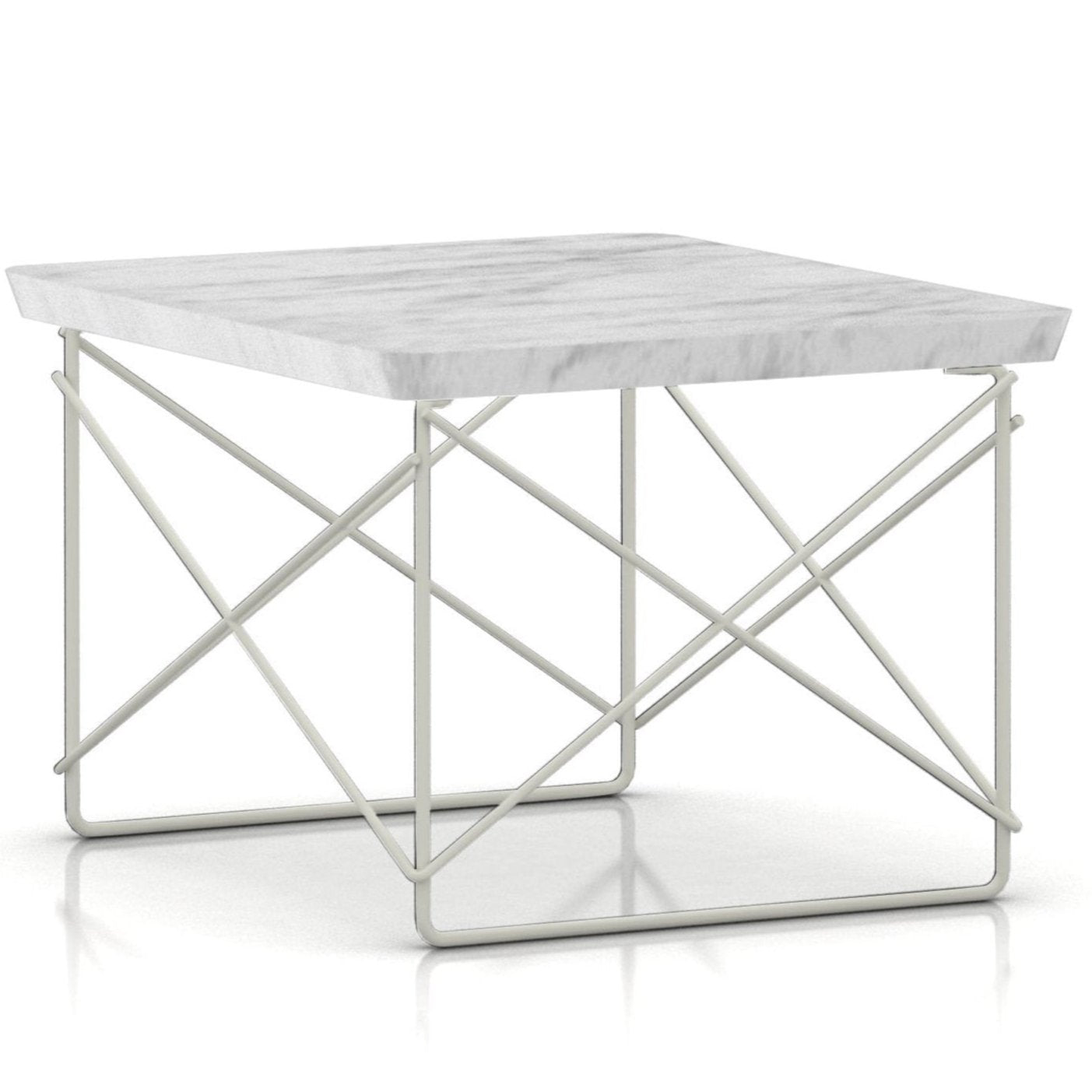 Eames Wire Base Low Table Outdoor Outdoors herman miller Georgia Grey Marble Top White Base 