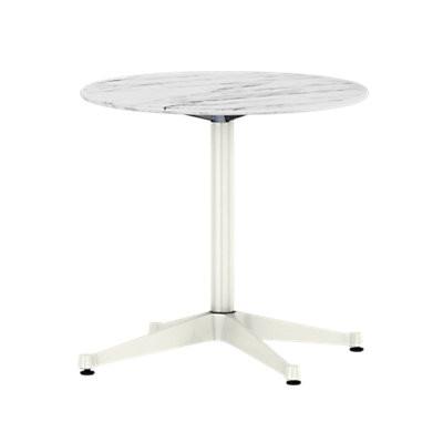 Eames Table Contract Base Round Outdoor 30&quot; Dia. Outdoors herman miller 16-inches high Georgia Grey Marble Top White Base