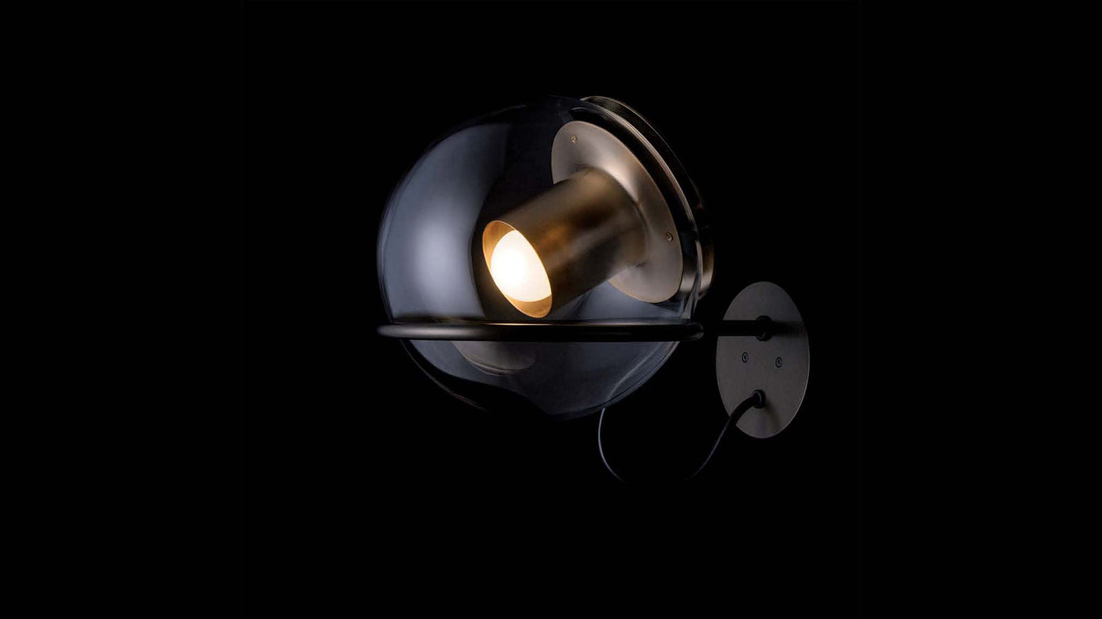 The Globe Wall Sconce Wall Lights Oluce Satin Gold with Bronze 