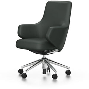 Grand Executive Lowback Chair task chair Vitra Leather Premium - Jade +$930 Hard castors for carpet 